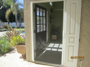 Exterior View Retracted Single Retractable Screen Door Sherman Oaks